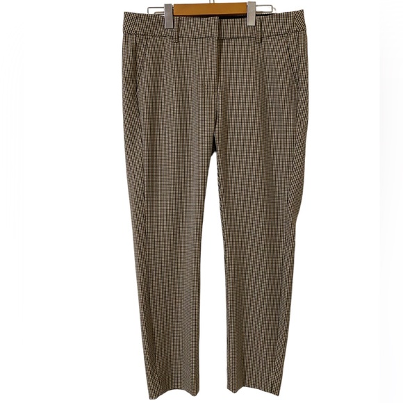 Denver Hayes Pants - Denver Hayes Brown Black Cream Houndstooth Print Trouser Pants Women Size 10x27